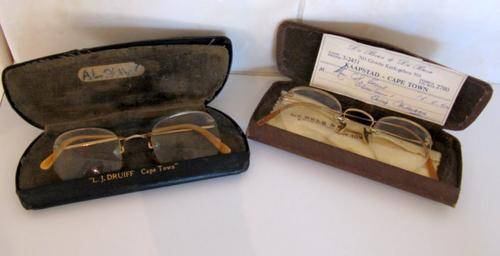 2 PAIRS OF VINTAGE SPECTACLES IN THEIR ORIGINAL CASES--Probably 40's/ 50's
