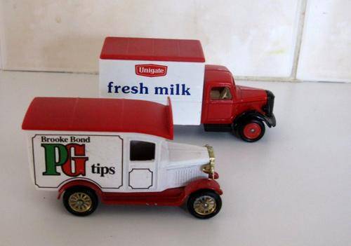 2 LLEDO MODEL VANS--PG TIPS TEA AND FRESH MILK