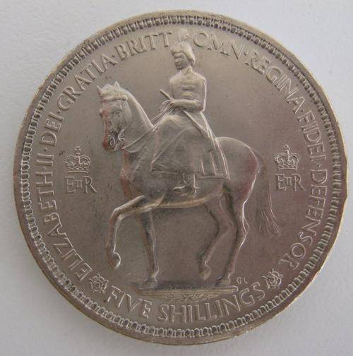 A 1953 BRITISH 5 SHILLING QUEEN ELIZABETH CORONATION ---Boxed