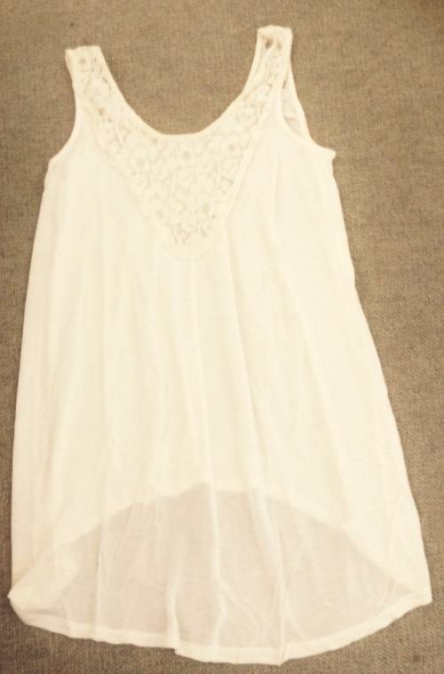 Cream top with lace detail size small
