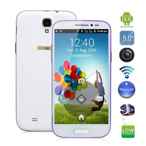 5.0 inch GT-T9500 Note Android 4.1 Smart Phone with SP6820 1GHz Dual SIM WiFi Bluetooth - White
