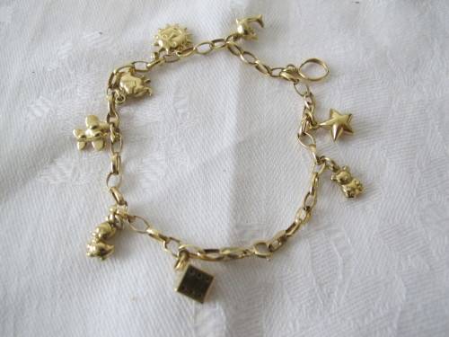 9ct yellow GOLD CHARM BRACELET