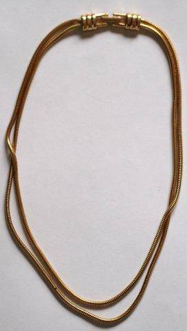 STYLISH DOUBLE STRAND CHAIN NECKLACE - GOLDTONE