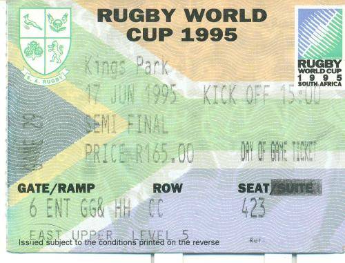 ticket Sa vs France semi-final RWC 1995