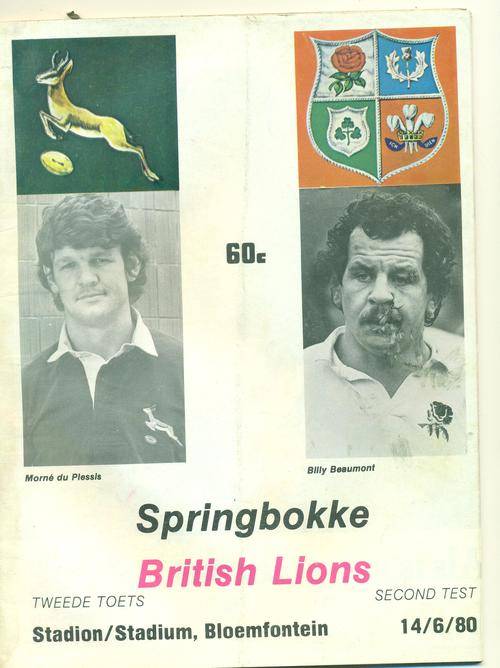 Pogran Springboks vs British Lions 14-6-1980 2nd Test B;loemfontein