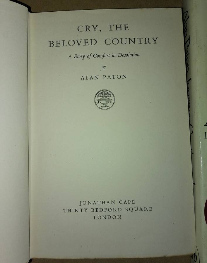 ALAN PATON  AUTOBIOGRAPHY & CRY THE BELOVED COUNTRY