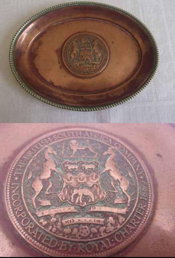 1889 British South Africa Copper Dish