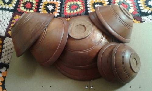 A set of imported 8 PIECE wooden bowels