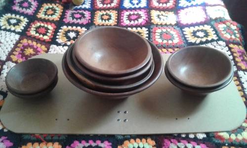 A set of imported 8 PIECE wooden bowels