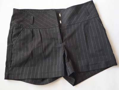 BLACK AND SILVER PINSTRIPE SHORTS!!