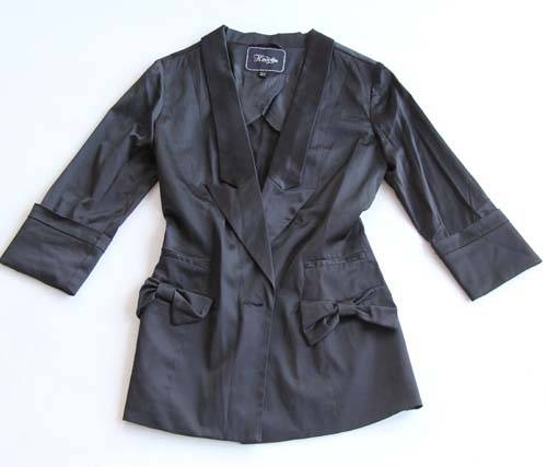 FAB BLACK SATINY TUXEDO STYLE JACKET!!