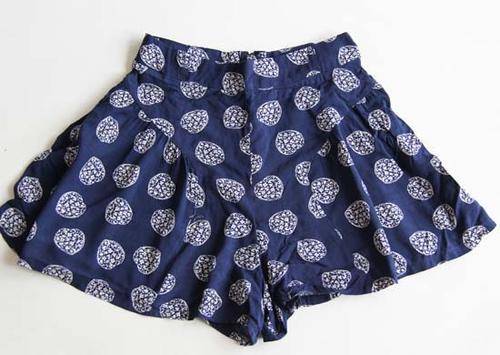 CUTE NAVY PRINT HIGH WAIST SHORTS!