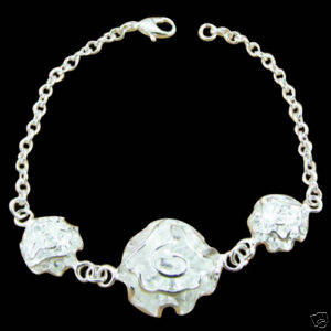 PRETTY STERLING SILVER ROSE BRACELET!!