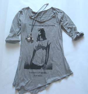 FUNKY GREY DRESS/TOP AND CHARM NECKLACE COMBO!!