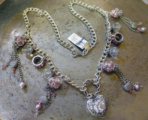 Lauren Michelle Collection Tasseled Heart Necklace