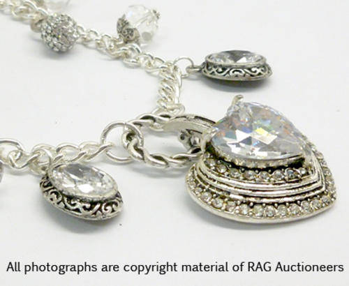 Lauren Michelle Collection Clear Heart Pendant Necklace