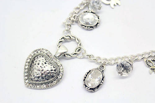 Lauren Michelle Collection Pewter Heart Pendant Necklace