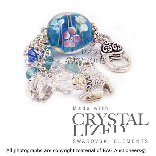 Swarovski Crystals in Shades Of Blue Bag Jewelry