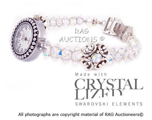 Swarovski Crystal Watch With Decorative Spacings