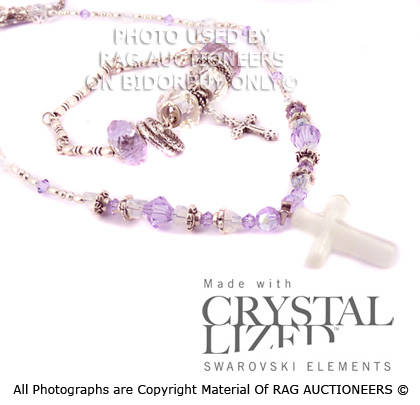 **R300** GENUINE SWAROVSKI Cross Necklace & Bracelet Set for Young Girls