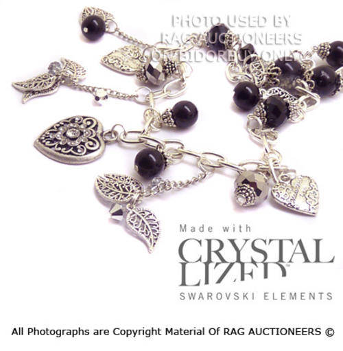 **R820** Stunning Midnight Long Tasseled Charm Necklace