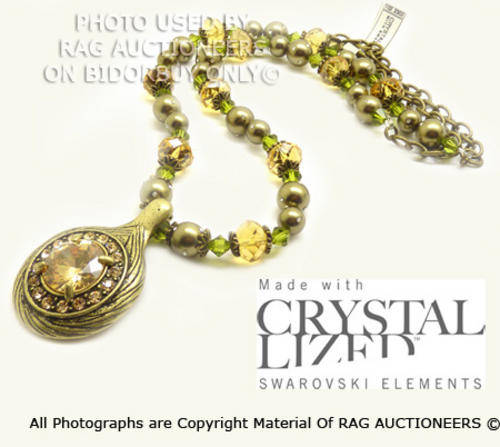 **R820** Long Length Genuine Swarovski Necklace With Detatchable Diamante Pendant