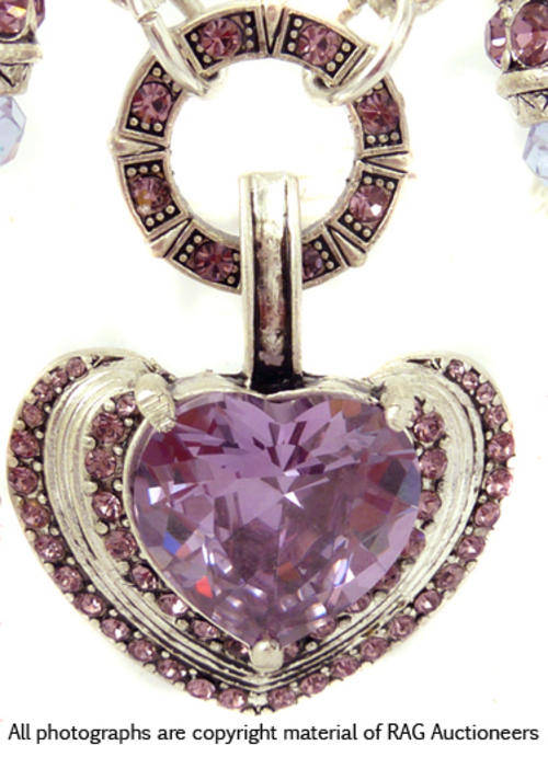 **R780** Lauren Michelle Collection Amethyst Heart Pendant Necklace