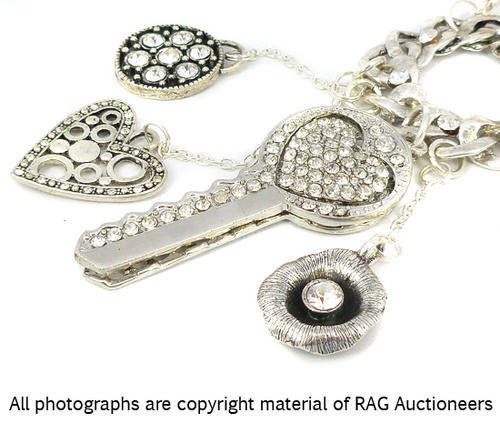 **R660** Lauren Michelle Collection Charmed Necklace with Large Heart Key