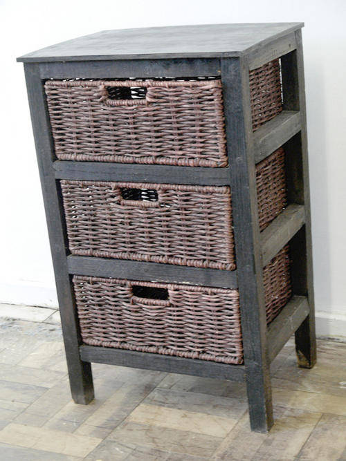 Dark Stained Pine 3-Drawer Pedestal