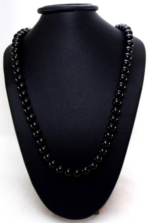 Long Strand 10mm Jet Black Pearl necklace by Cooper and Lombard Jewellry