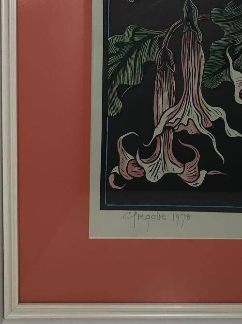 Gregoire Boonzaier Linocut Watercolour