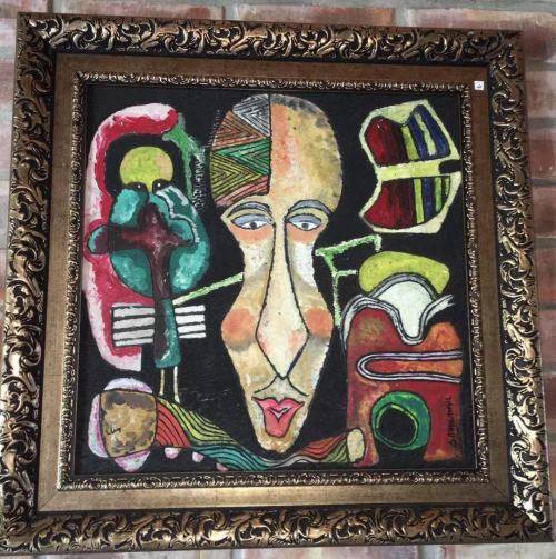 SOLOMON MAHLANGU, OIL PAINTING