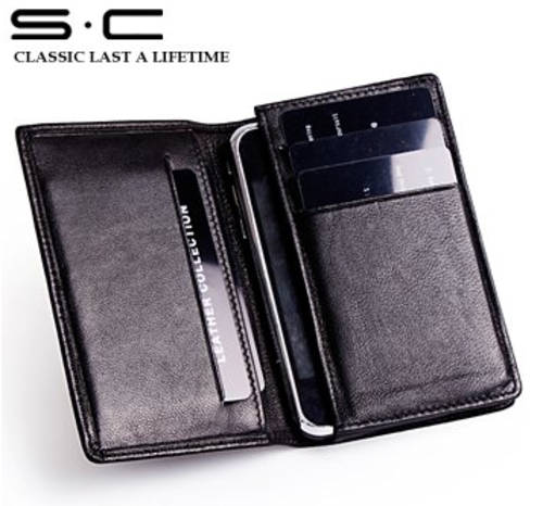 Designer Leather Wallet (Compatible with iPhone 4/4S) ***FREE STYLUS***