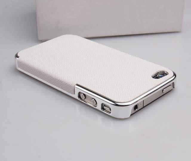 Chromed Hard Case with Leather Surface (Compatible with iPhone 4/4s) **In Many Colours**