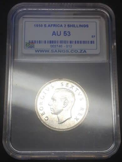1950 TWO SHILLINGS - RARE AU GRADE!!!