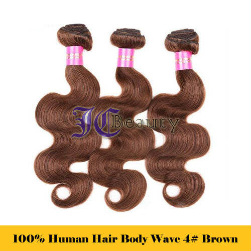 6A 100% Human Hair Brazilian/Peruvian Hair Body Wave 12"~24" Color 4#(brown) [one bundle only]