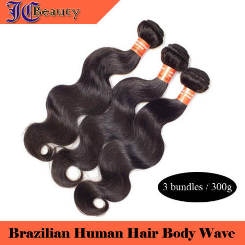 6A Brazilian Human Hair Body Wave 12"~28" 300g 1B# [3 bundles]