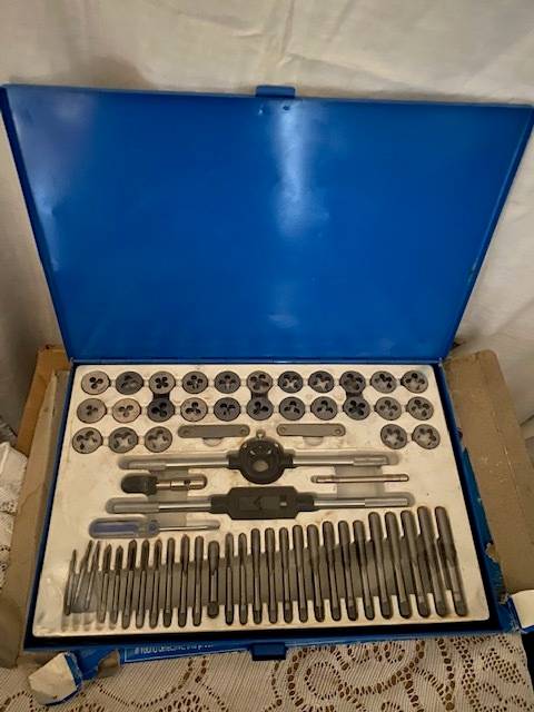 60 Piece Tool and Die set: Never opened: In Metal case with covering and packaging still intact!!!