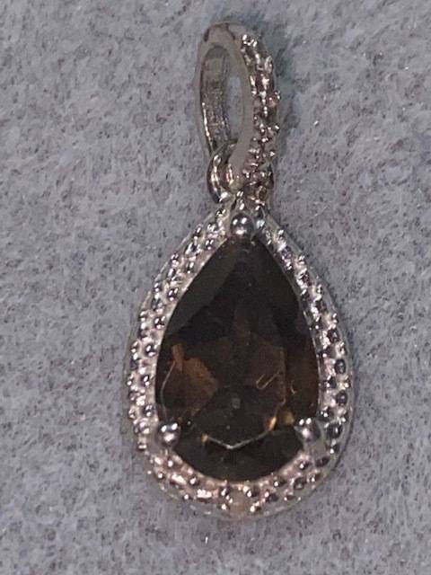 .925 Sterling Silver Garnet and Diamond Pendant: Gorgeous piece:Look at my other listings too!!