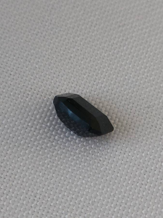 Natural Tested Gemstones: Dark Blue, almost Black Sapphire: 6 x4 mm 0.91 ct.Investment quality stone