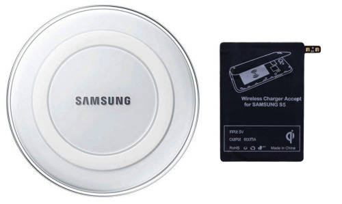 *IN STOCK* 100% Genuine White Wireless Charging Pad & Wireless Receiver for Samsung Galaxy S5