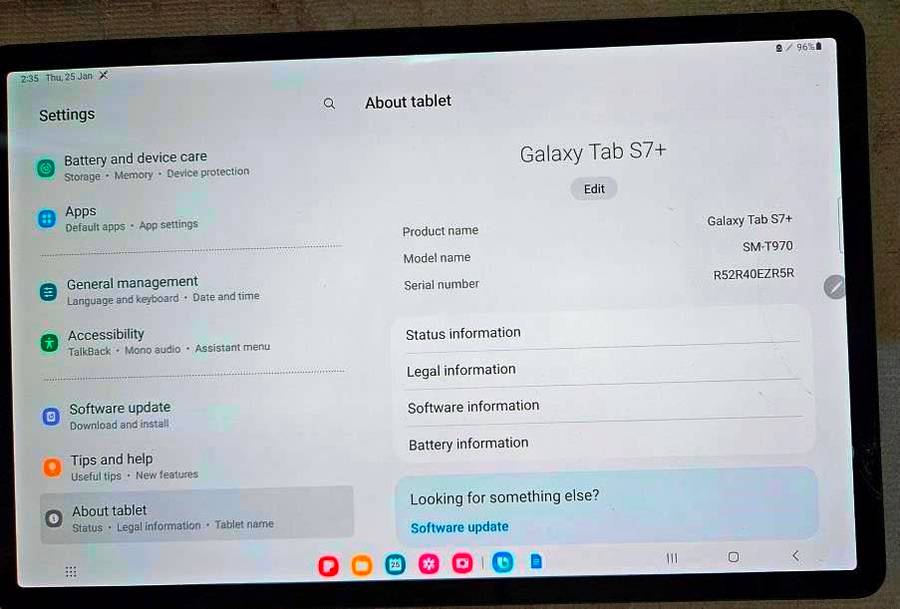Samsung Galaxy Tab S7+ Plus SM-T970 128GB Wi-Fi 12.4 in - Mystic Grey
