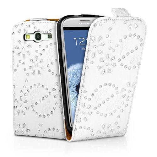 Samsung Galaxy S4 - Leather and Diamond Bling Flip Case