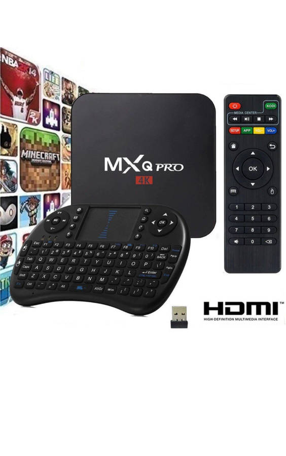 Android TV Box - MXQ Pro 4K 5G HD TV Box PLUS Mini Backlit Keyboard