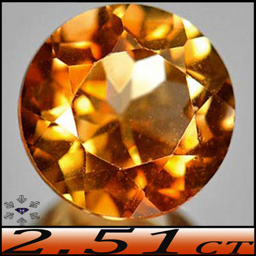 2.51CT IMPERIAL COGNAC TOPAZ [VS] - UNHEATED BRILLIANT ROUND DIAMOND CUT GEMSTONE