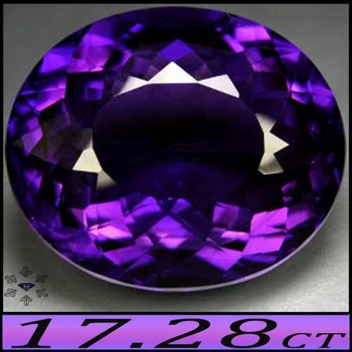 17.28CT BLUISH PURPLE OVAL AMETHYST [VVS] - FIRE BLAZING URUGUAY FANCY OVAL GEM