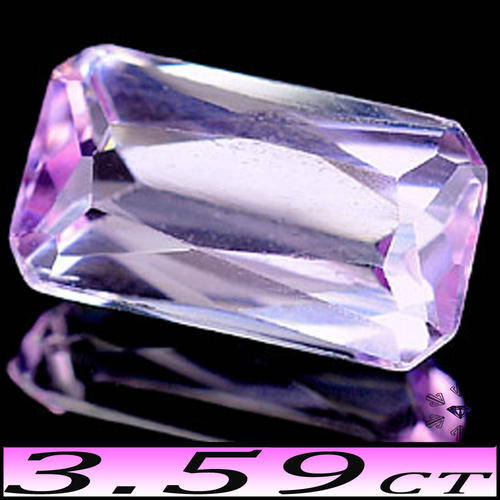 3.59CT NATURAL PURPLISH PINK KUNZITE [VVS] - PRECIOUS PAKISTAN OCTAGON SCISSOR GEMSTONE