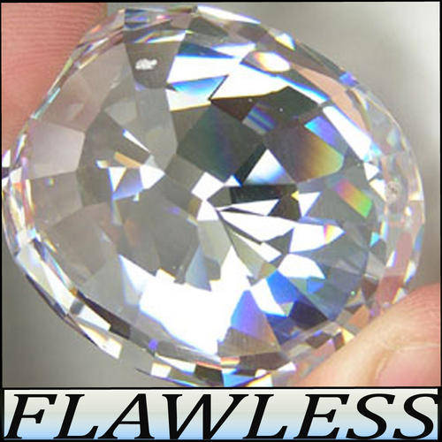 LUSTROUS TOP WHITE D-COLOUR, PRECISION POLISHED OVAL DIAMOND (MAN MADE SIMULATE),