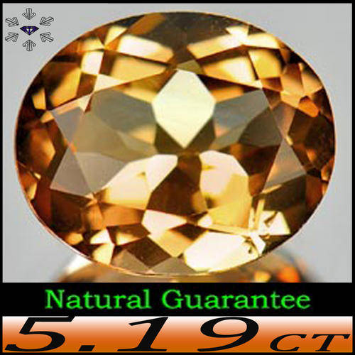 5.19CT NATURAL IMPERIAL CHAMPAGNE TOPAZ [VVS] - PERFECTLY CLEAN CALIBRATED OVAL GEM