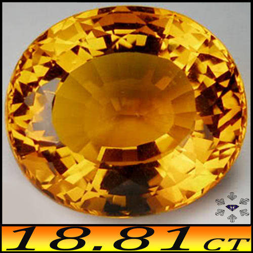 21.07CT BOLIVIAN  TOP CLASS GOLDEN CITRINE [VVS] - VIVID BRIGHT YELLOW HEATED OVAL GEM